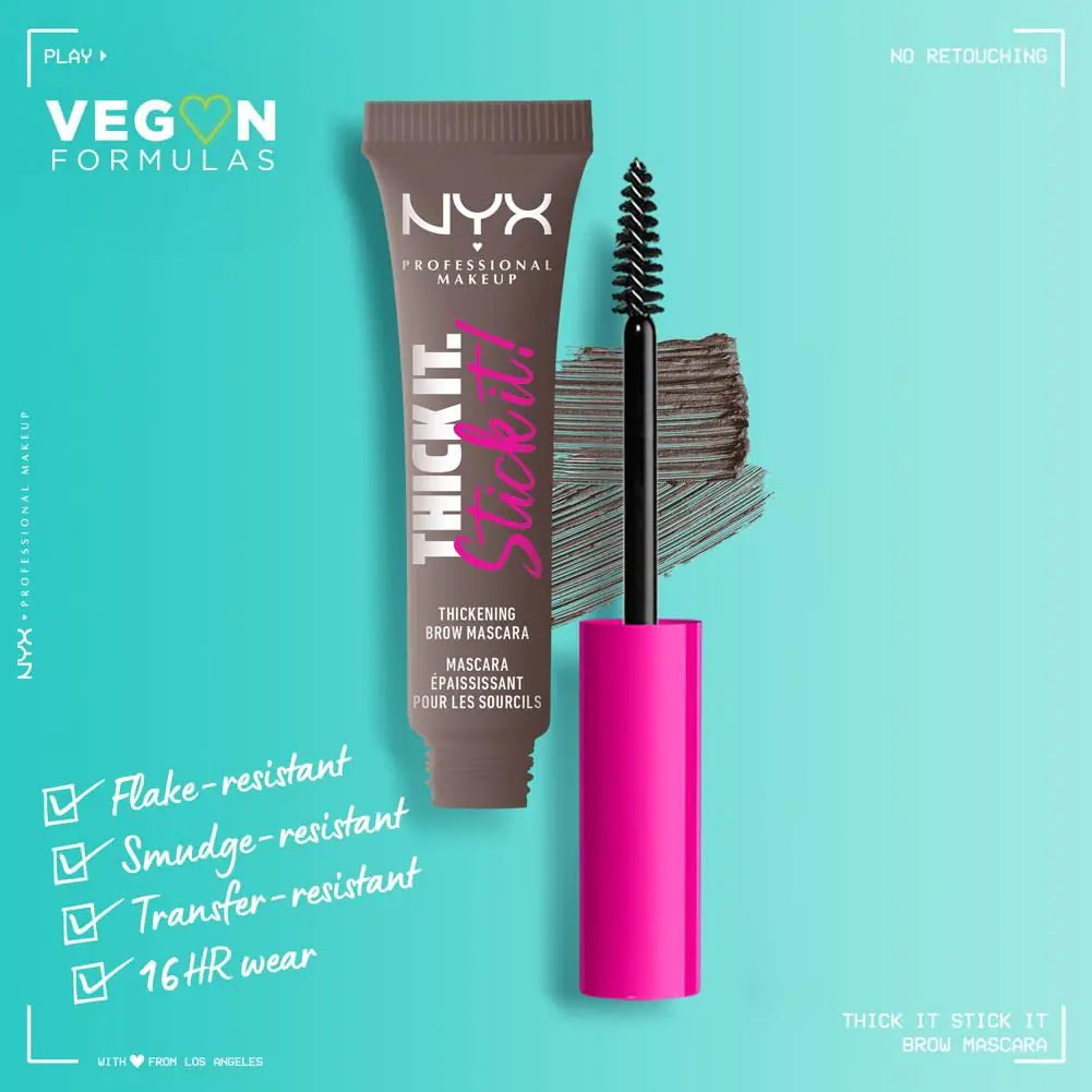 NYX PROFESSIONAL MAKEUP Thick It Stick It Thickening Brow Mascara, Eyebrow Gel - Cool Ash Brown 05 COOL ASH BROWN 0.23 Fl Oz (Pack of 1) - DivineLuxes