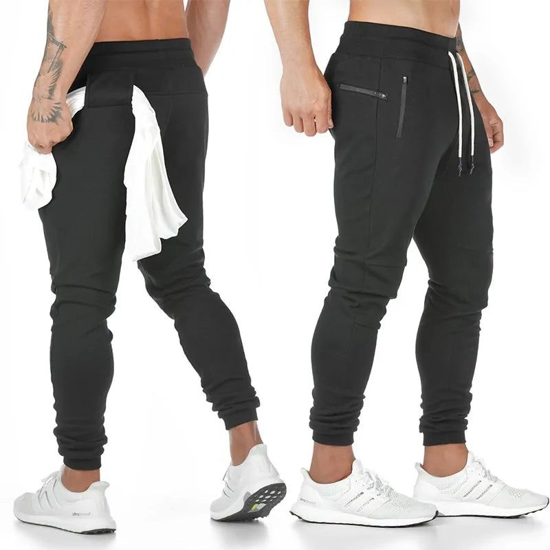 2 different Positions of Black Cotton Gym pants