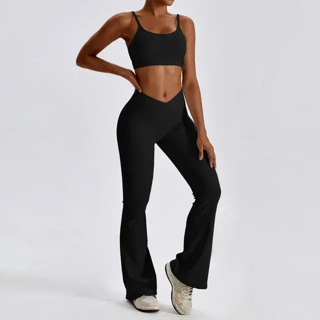 Black Sportswear Workout Clothes Athletic