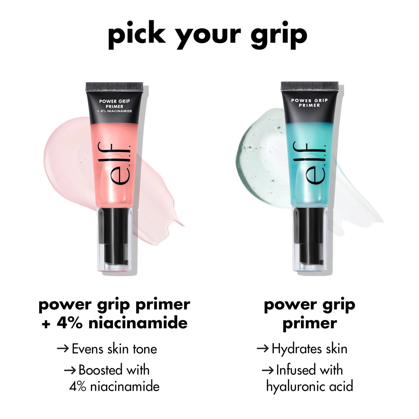 e.l.f. Power Grip Primer + 4% Niacinamide, Gel-Based & Hydrating Face Primer, Evens Skin & Brightens, Grips Makeup, Vegan & Cruelty-Free, 0.8 Fl Oz 0.81 Fl Oz (Pack of 1) - DivineLuxes