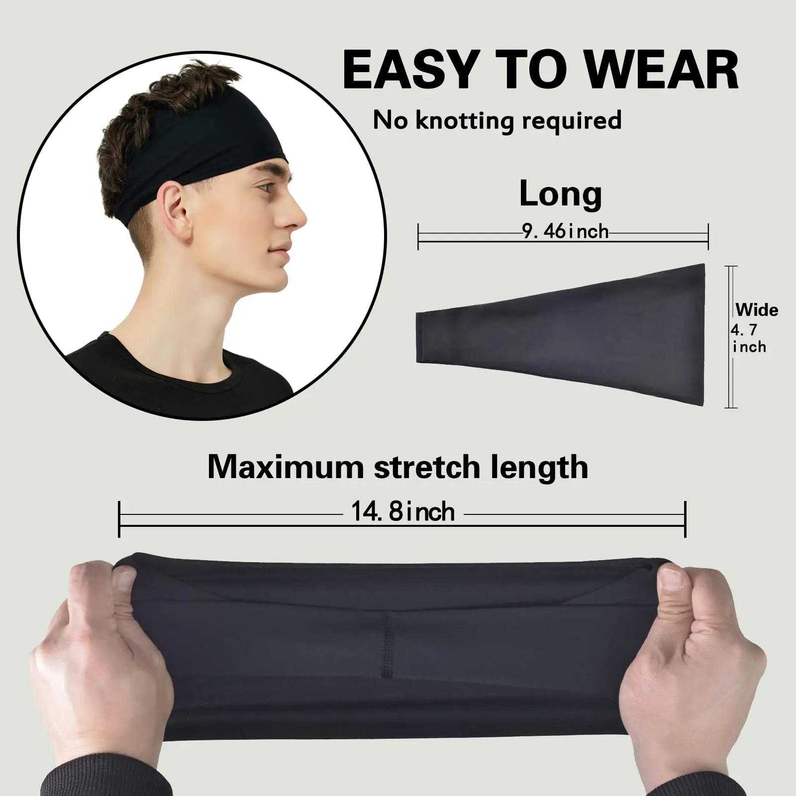 Headband dimensions and its maximun stretch length