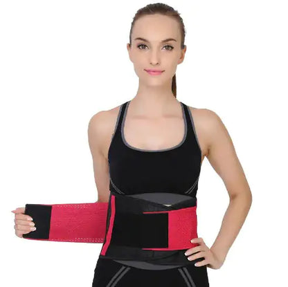 A Woman wearin Pink Workout Sweat Belt - DivineLuxes