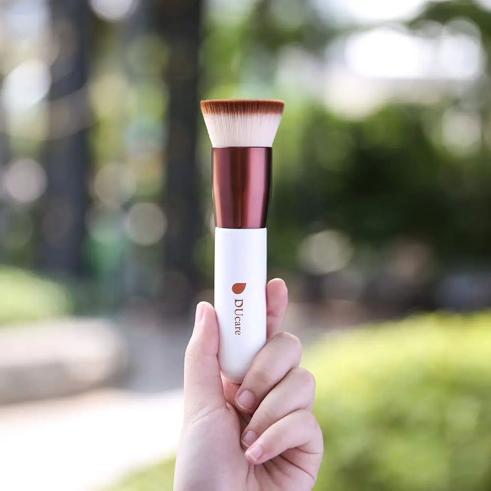 DUcare Foundation Brush Flat Top Kabuki Self Tanner Brush Synthetic Professional Makeup Brush Liquid Blending Mineral Powder Buffing Stippling Makeup Tools, Rose Golden/White rose gold - DivineLuxes