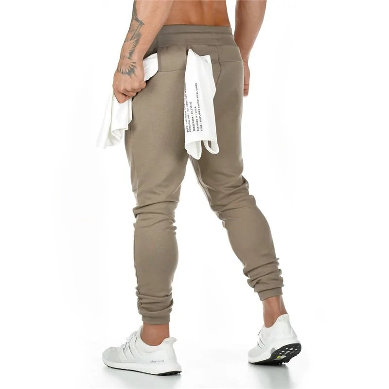 Khaki Cotton Gym Pants