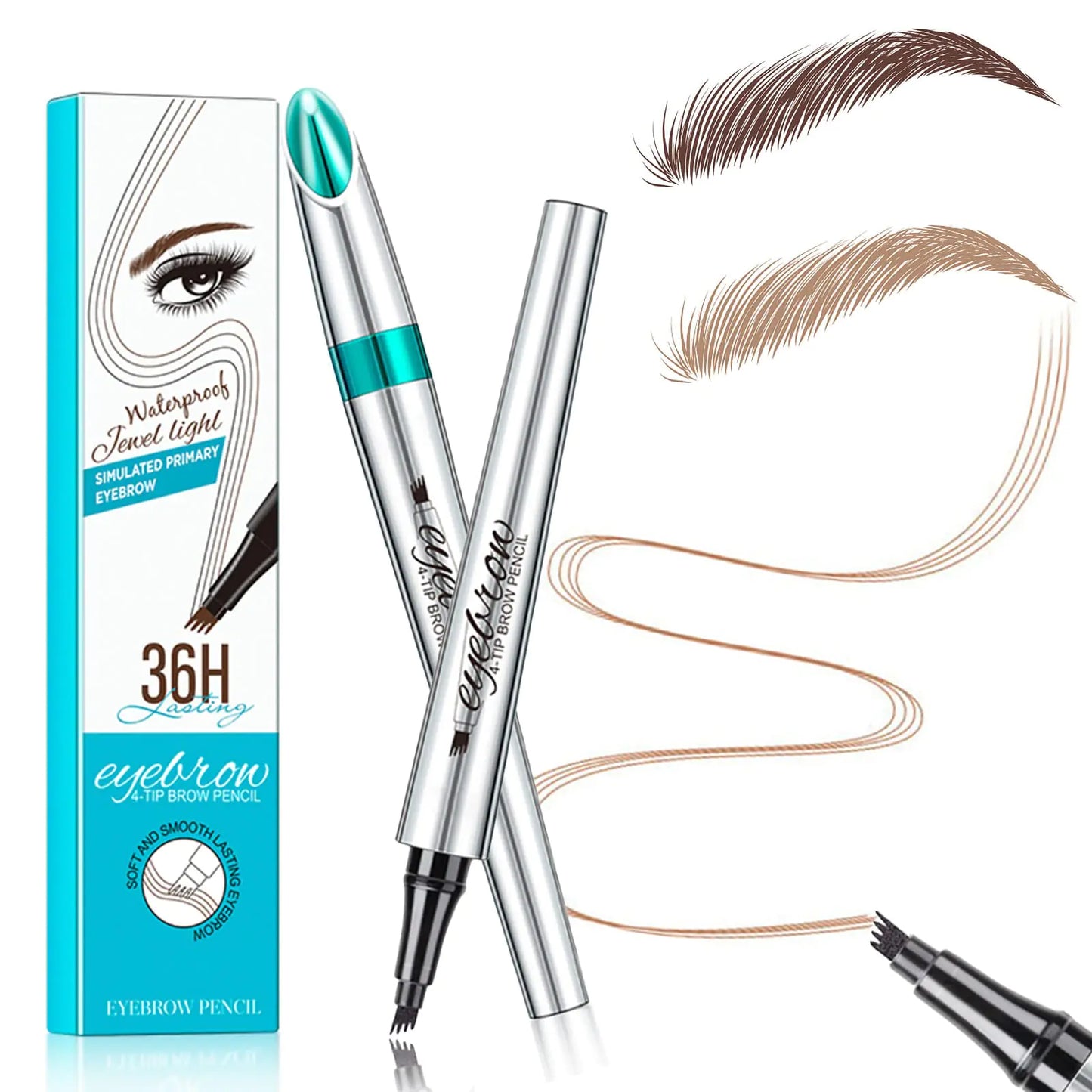 Microblading Eyebrow Pen, Eyebrow Pen with an Upgrade Micro-Fork Tip Applicator, Waterproof Long-Lasting Microblading Eyebrow Pencil, Brow Pen for Natural Looking Brows Makeup, Gray - DivineLuxes