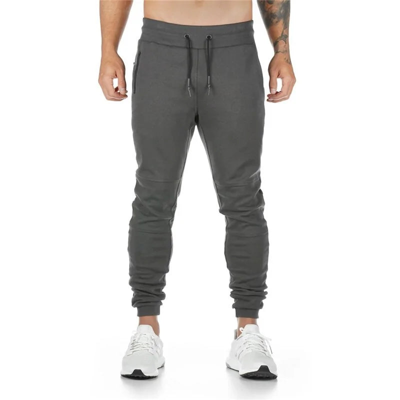 Light Gray Front View Cotton Gym Pants