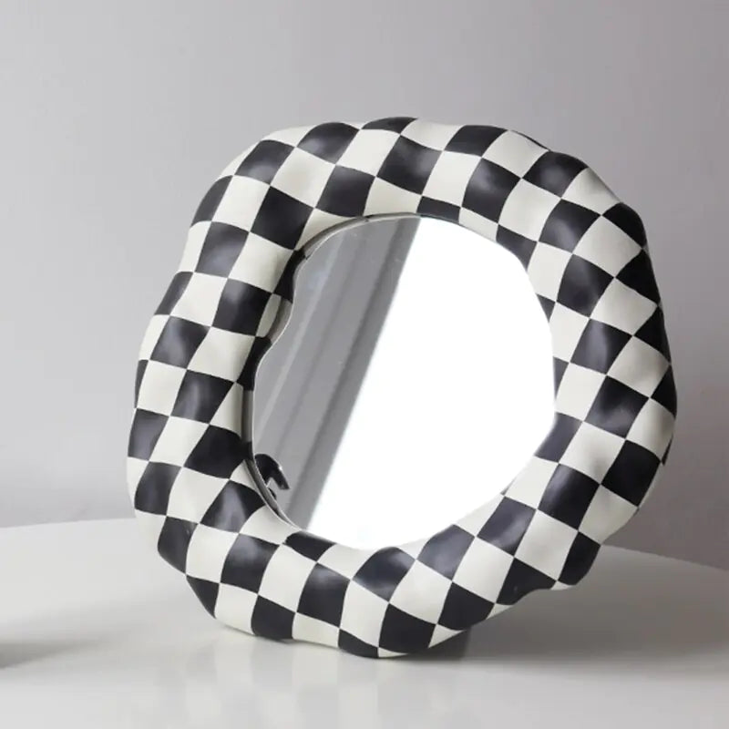 Black & White Checkerboard Vanity Mirror - DivineLuxes