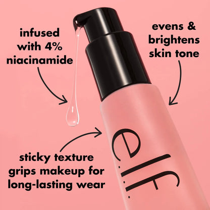 e.l.f. Power Grip Primer + 4% Niacinamide, Gel-Based & Hydrating Face Primer, Evens Skin & Brightens, Grips Makeup, Vegan & Cruelty-Free, 0.8 Fl Oz 0.81 Fl Oz (Pack of 1) - DivineLuxes