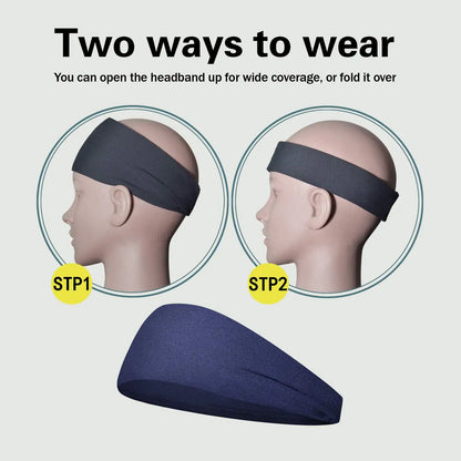 Step 1 and step 2 of wearing the headhand