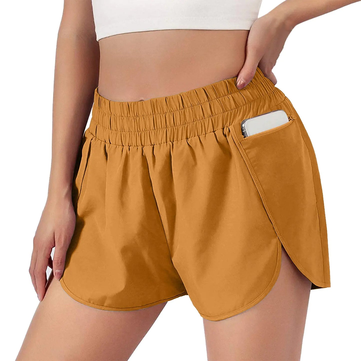 Women's Workout Shorts Yellow