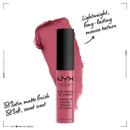 NYX PROFESSIONAL MAKEUP Soft Matte Lip Cream, Lightweight Liquid Lipstick - Montreal (Mauvey Pink) 0.27 Fl Oz (Pack of 1) - DivineLuxes