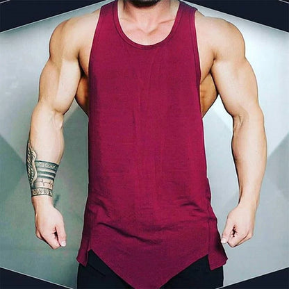 Men's Athletic Gym Fitness Tank Top Solid Sleeveless Vest - DivineLuxes