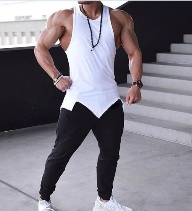 Men's Athletic Gym Fitness Tank Top Solid Sleeveless Vest - DivineLuxes