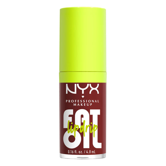 NYX PROFESSIONAL MAKEUP Fat Oil Lip Drip, Moisturizing, Shiny and Vegan Tinted Lip Gloss - Inside Scoop (Plum Brown) 14 Inside Scoop 0.16 Fl Oz (Pack of 1) - DivineLuxes