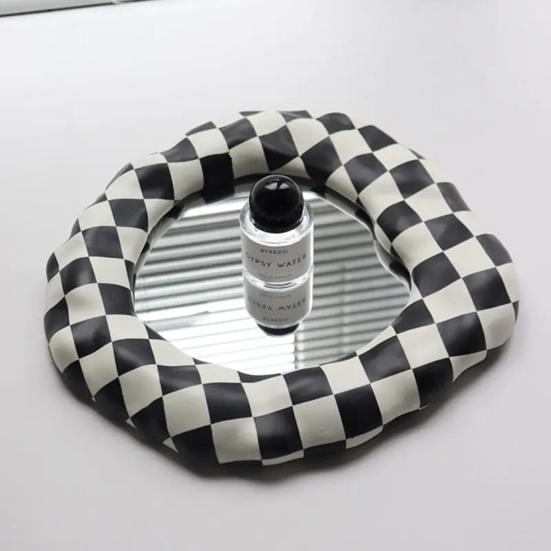 Black & White Checkerboard Vanity Mirror - DivineLuxes