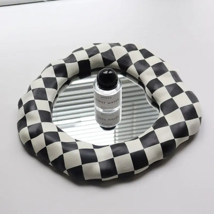 Black & White Checkerboard Vanity Mirror - DivineLuxes