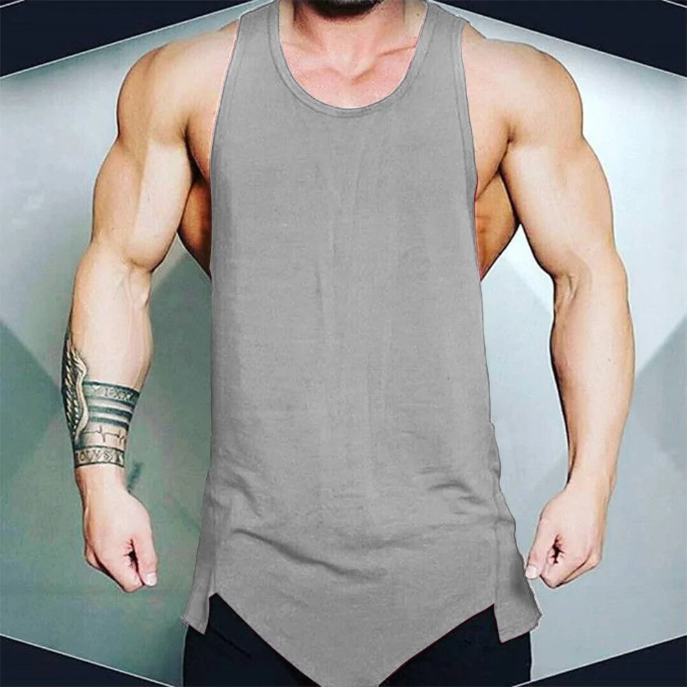 Men's Athletic Gym Fitness Tank Top Solid Sleeveless Vest - DivineLuxes