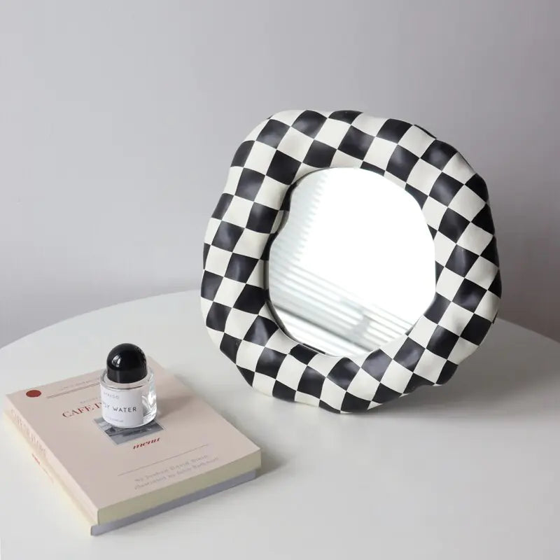 Black & White Checkerboard Vanity Mirror - DivineLuxes