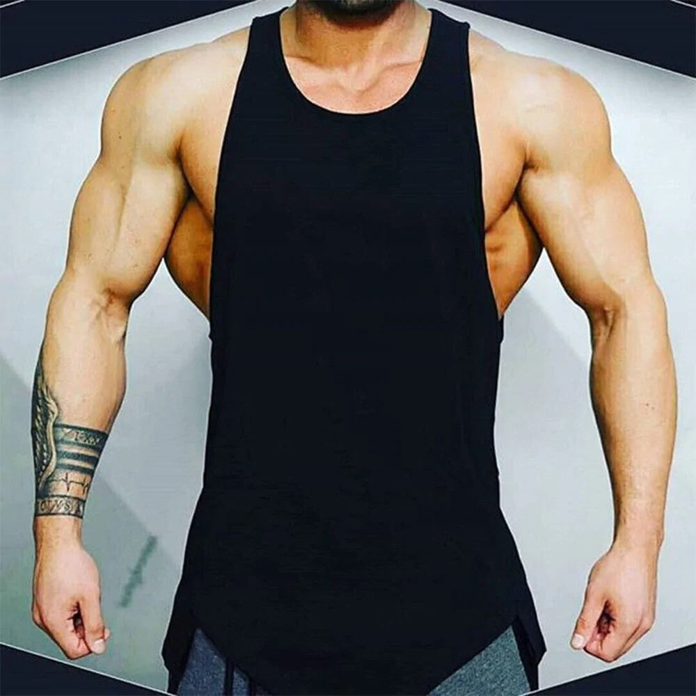 Men's Athletic Gym Fitness Tank Top Solid Sleeveless Vest - DivineLuxes