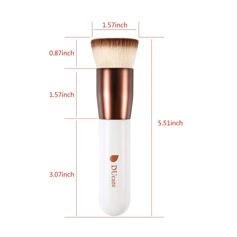 DUcare Foundation Brush Flat Top Kabuki Self Tanner Brush Synthetic Professional Makeup Brush Liquid Blending Mineral Powder Buffing Stippling Makeup Tools, Rose Golden/White rose gold - DivineLuxes