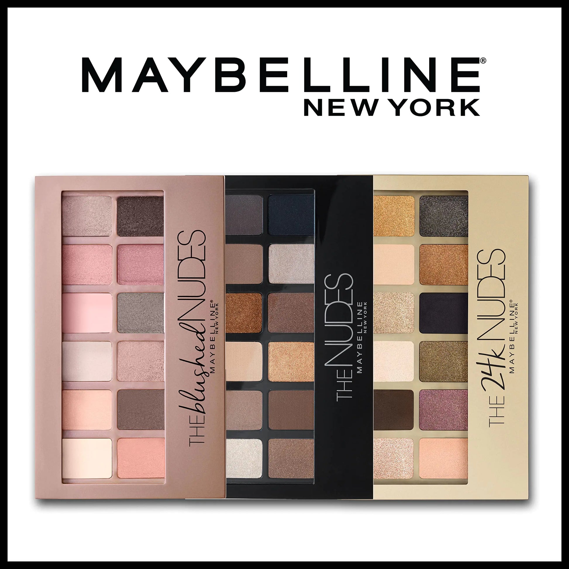 Maybelline The 24K Nudes Gold Eyeshadow Palette Makeup, 12 Pigmented Matte & Shimmer Shades, Blendable Powder, 1 Count - DivineLuxes